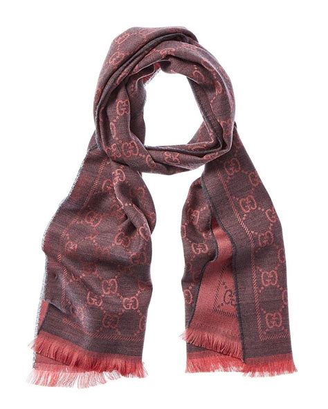 gucci jacquard monogram scarf|gg jacquard pattern knitted scarf.